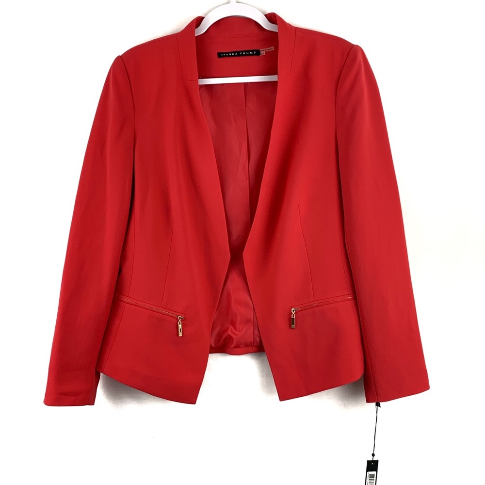 NWT Ivanka Trump Pink Open Front Tuxedo Blazer 14